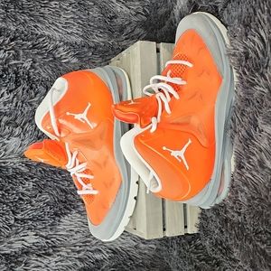 Air Jordan orange and gray basketball high tops